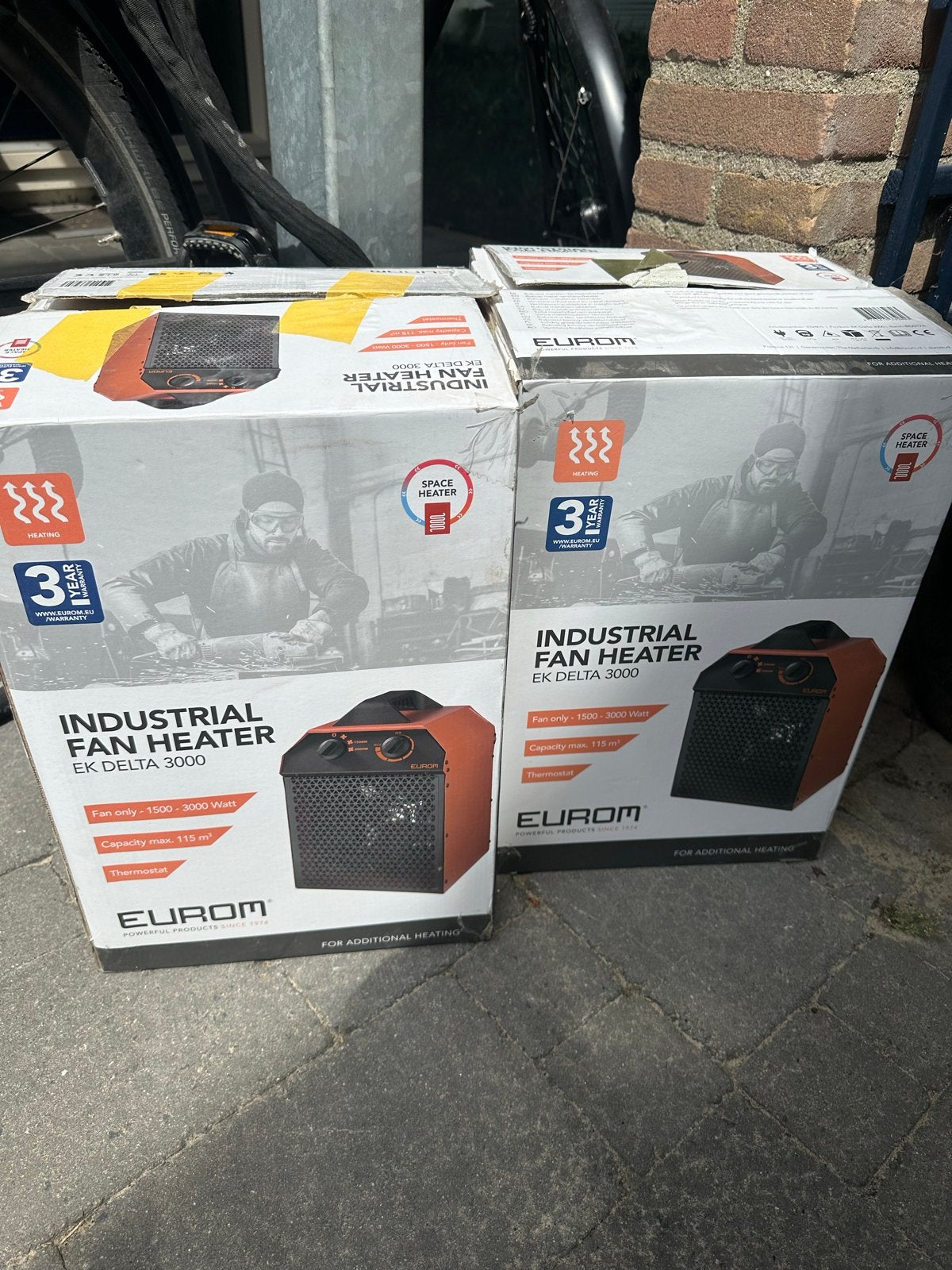 Eurom EK Delta 3000 Industriële Ventilator Kachel, Ophalen, 30 tot 80 cm, Gebruikt, Kachel