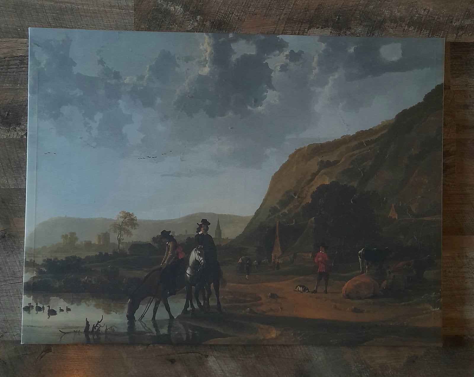 Landschappen canvas schilderij de ruiter 80+60, Ophalen of Verzenden, Zo goed als nieuw, Overige onderwerpen, Jacob van Ruisdael
