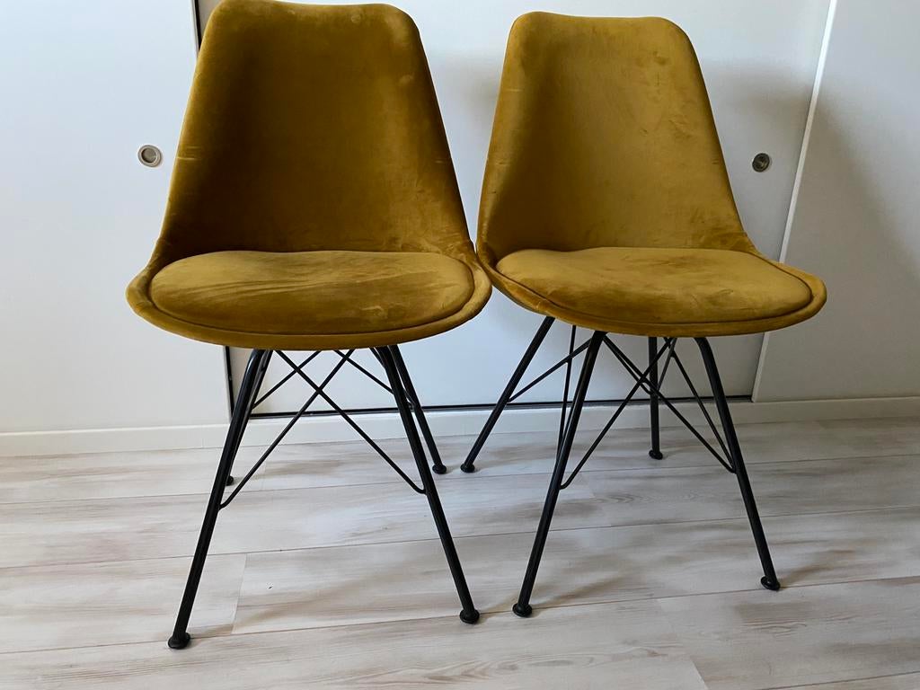 2 stoelen Kick collection velvet, Ophalen, Twee, Overige kleuren, Zo goed als nieuw