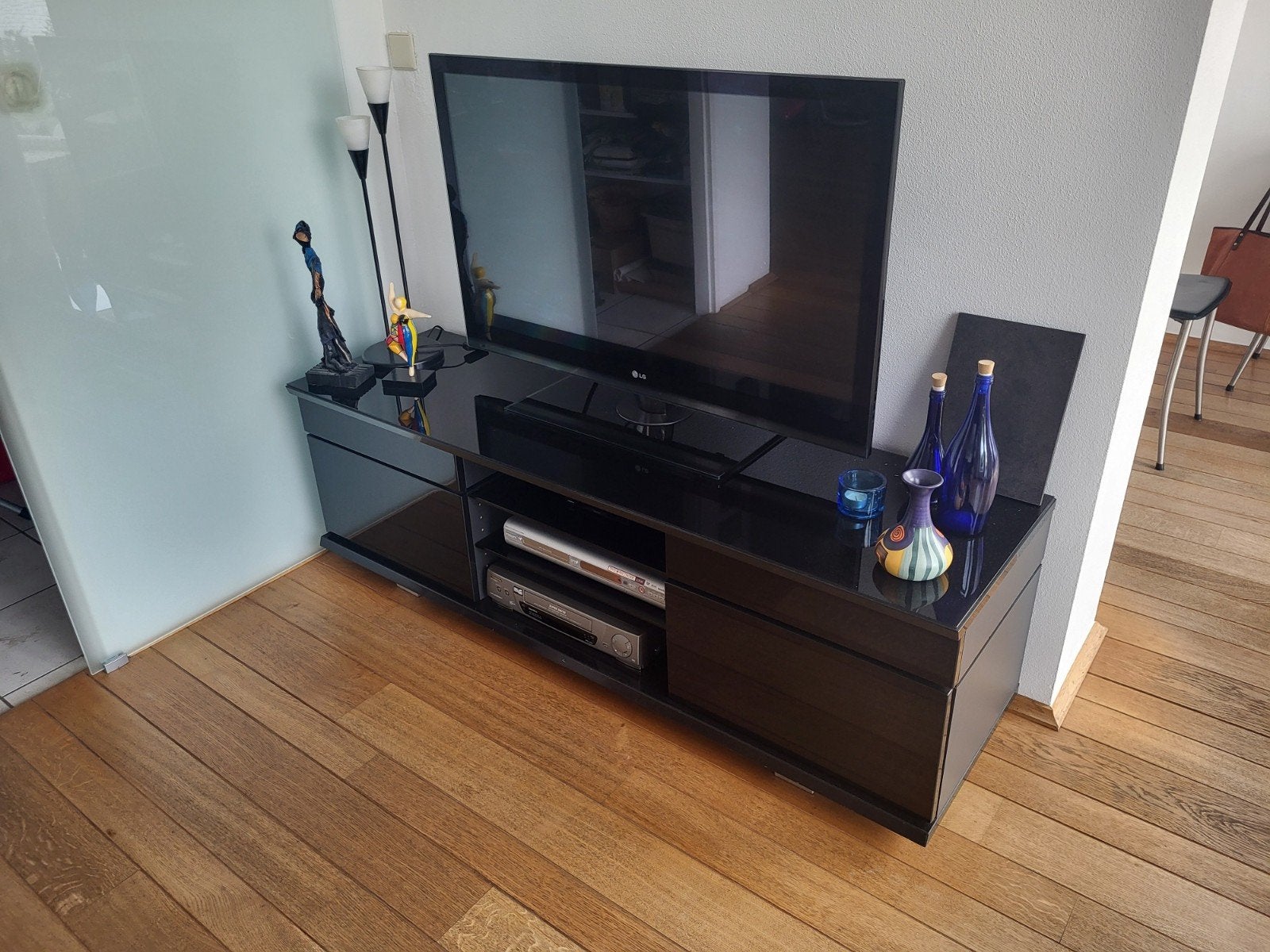 TV meubel, Huis en Inrichting, Ophalen, 150 tot 200 cm, Glas, Minder dan 100 cm