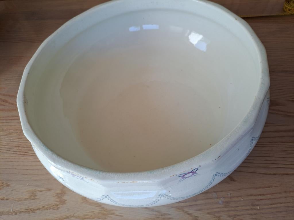 Vintage Lampetschaal - Crèmekleurig met Bloemmotief, Ophalen of Verzenden