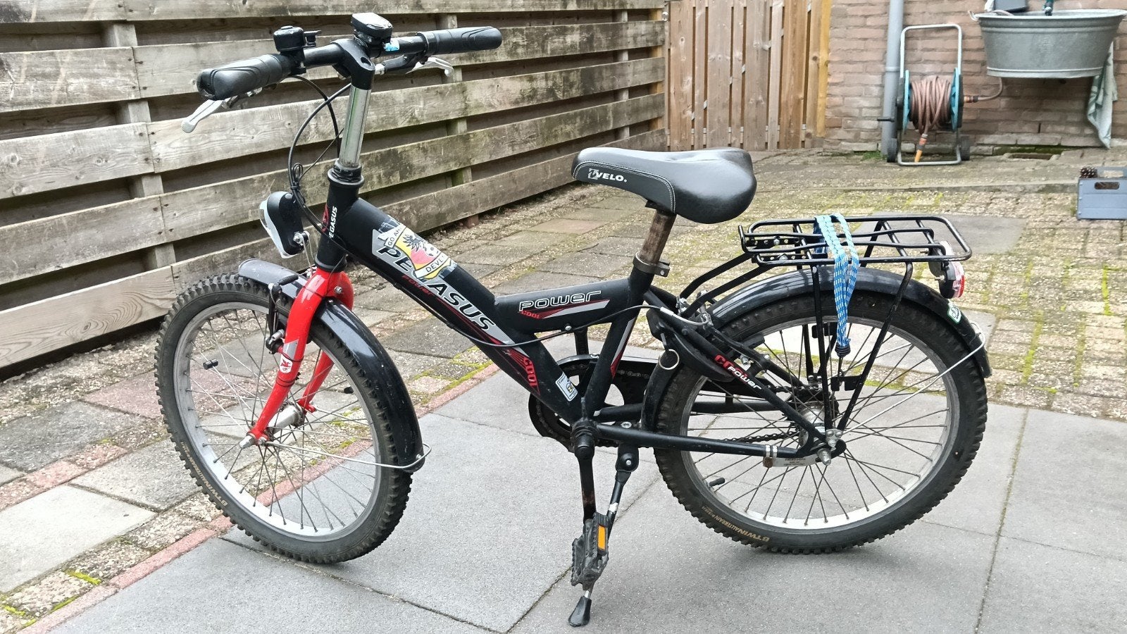 Pegasus Power kinderfiets - 20 inch - Zwart/Rood, Gebruikt, Velgrem, Minder dan 49 cm, Ophalen