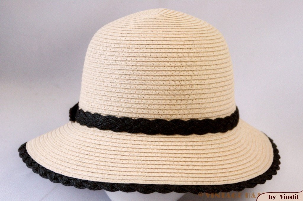 Dames Dophoed Cloche Hawkins beige papier vouwbaar 57 nieuw, 56 of 57 cm (M, 7 of 7⅛ inch), Hoed, Hawkins, Nieuw