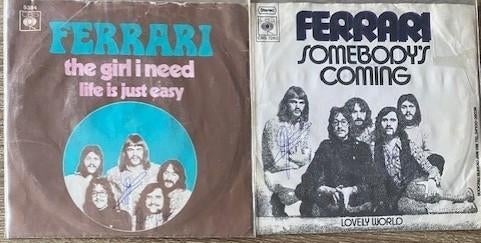 Ferrari:gesigneerd:ColindaLady/SendMeThePillow/Mexico/Goodby, Cd's en Dvd's, Vinyl Singles, Zo goed als nieuw, Pop, Beschermende buitenhoes