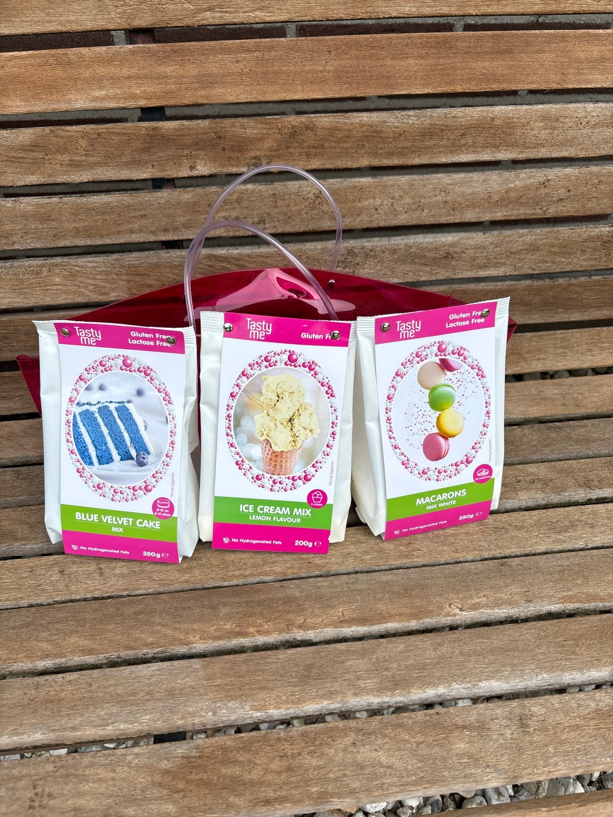 3 glutenvrije bakpaketten (ijs, macarons, velvet), Ophalen of Verzenden