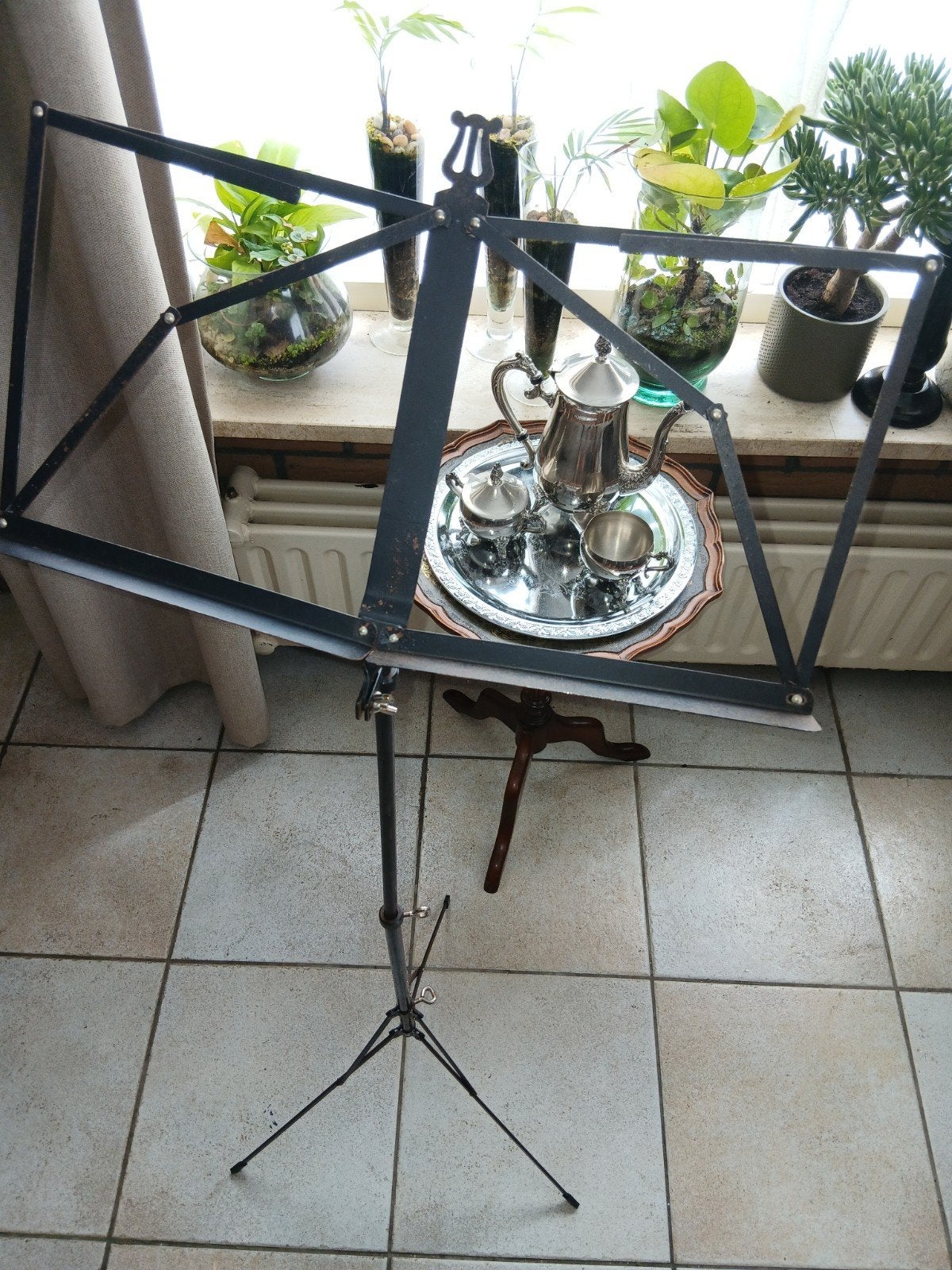 Vintage setvijf items muziekstandaard opwuebar/verstelbaar, Ophalen of Verzenden
