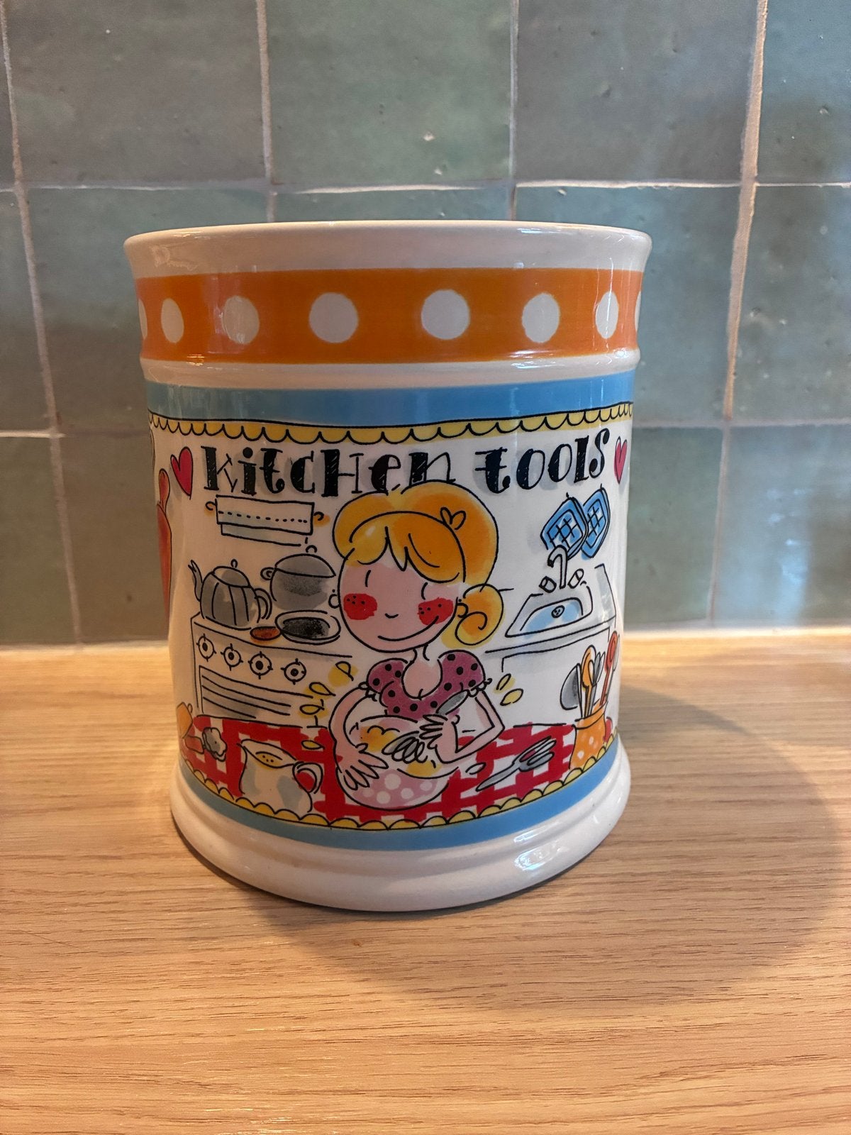 Blond Amsterdam Pollepel Pot - Collectors Item, Gebruikt, Voorraadpot, Steen/keramiek, Meerkleurig