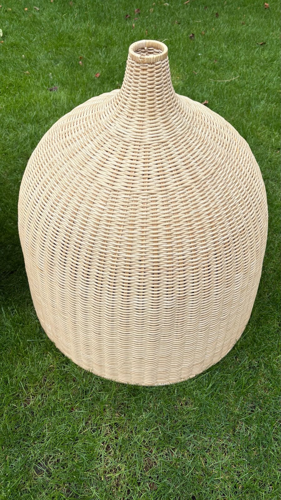 Rotan hanglampen set - 2 stuks, Ophalen, Zo goed als nieuw, Natuurlijk materiaal, E27 (groot)