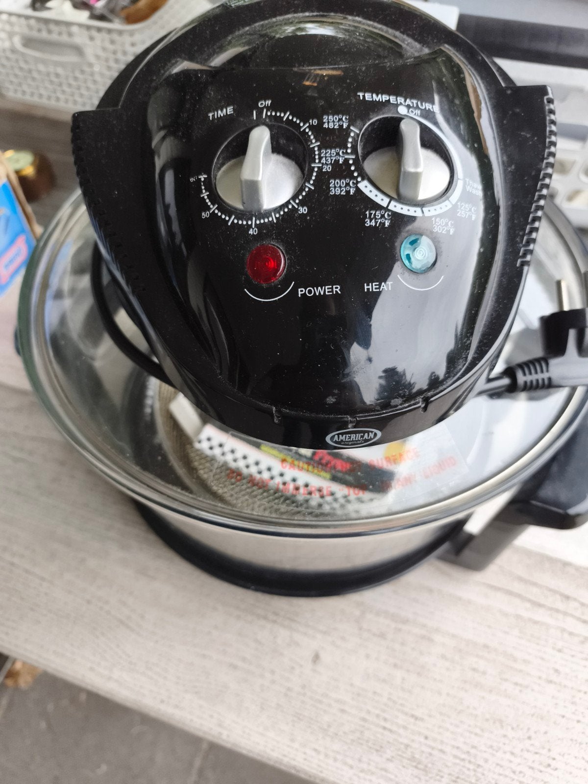 American Originals Halogeenoven met alle toebehoren, Minder dan 45 cm, Overige merken, Hete lucht, Zo goed als nieuw