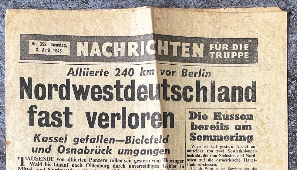 Nachrichten für die Truppe - geallieerde propaganda - 1945, Verzamelen, Verzenden, Overige soorten, Duitsland, Boek of Tijdschrift