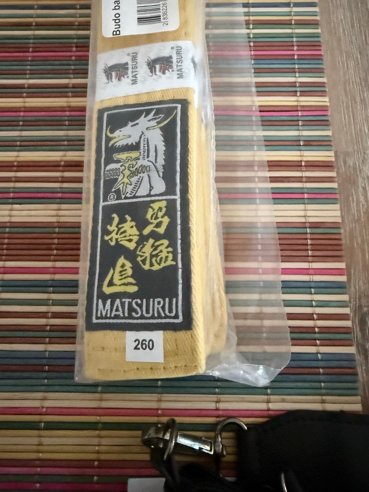 Budo band Geel - 260 cm merk Matsuru Karate/ Judo NIEUW, Judo, Nieuw, Ophalen of Verzenden, Vechtsportmateriaal