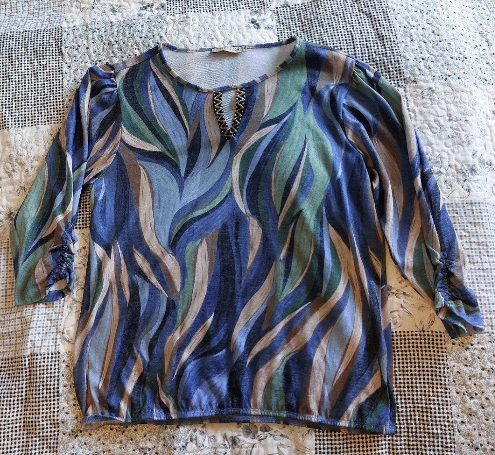 Shirt Stadler blouson groen blauw grijs Dreamstar XL, Blauw, Maat 46/48 (XL) of groter, Ophalen of Verzenden, Zo goed als nieuw