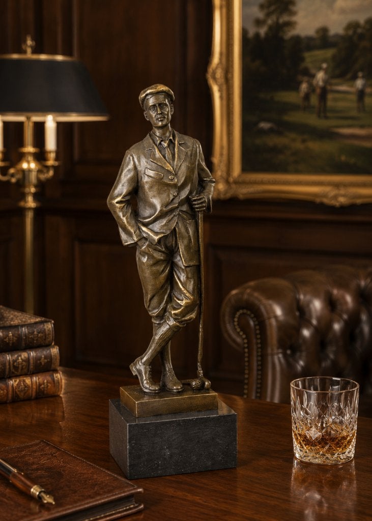 brons beeld van een golfer , golf, Antiek en Kunst, Ophalen of Verzenden, Brons, Beeld, Europa