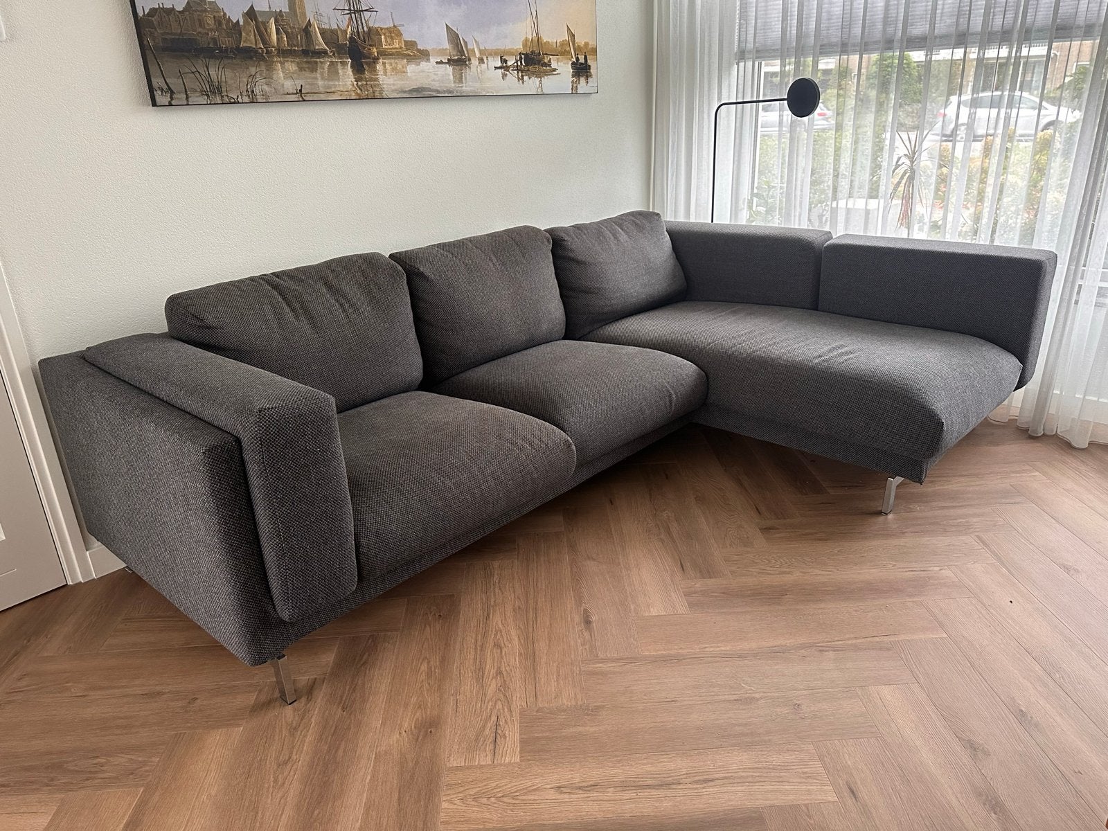 Ikea Nockeby hoekbank grijs, Ophalen, 250 tot 300 cm, Gebruikt, 125 tot 150 cm