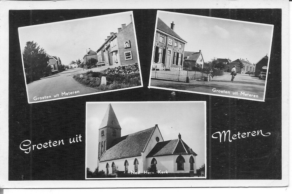 Groeten uit Meteren - Neo Herv. Kerk - Gelopen, Verzamelen, Ansichtkaarten | Nederland, Ophalen of Verzenden, 1940 tot 1960, Gelopen