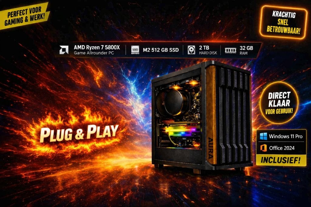 High End Game AMD 7 Pc + M2 SSD + 32 Gb + Garantie 2 Jaar, 32 GB, 2.5 Tb, Ophalen of Verzenden, Gaming