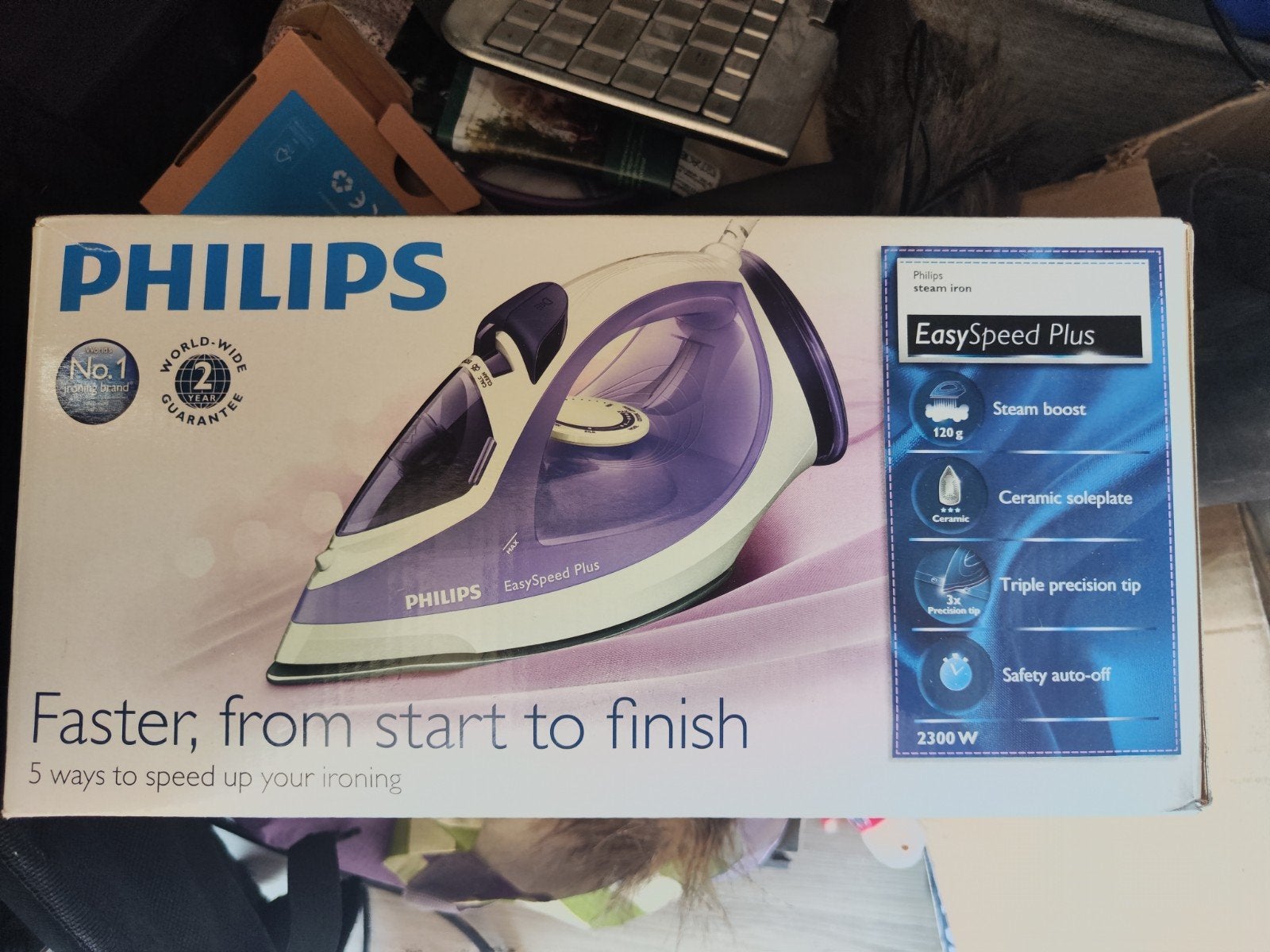 Philips EasySpeed Plus Stoomstrijkijzer 2300W, Ophalen of Verzenden, Nieuw, Strijkijzer met snoer