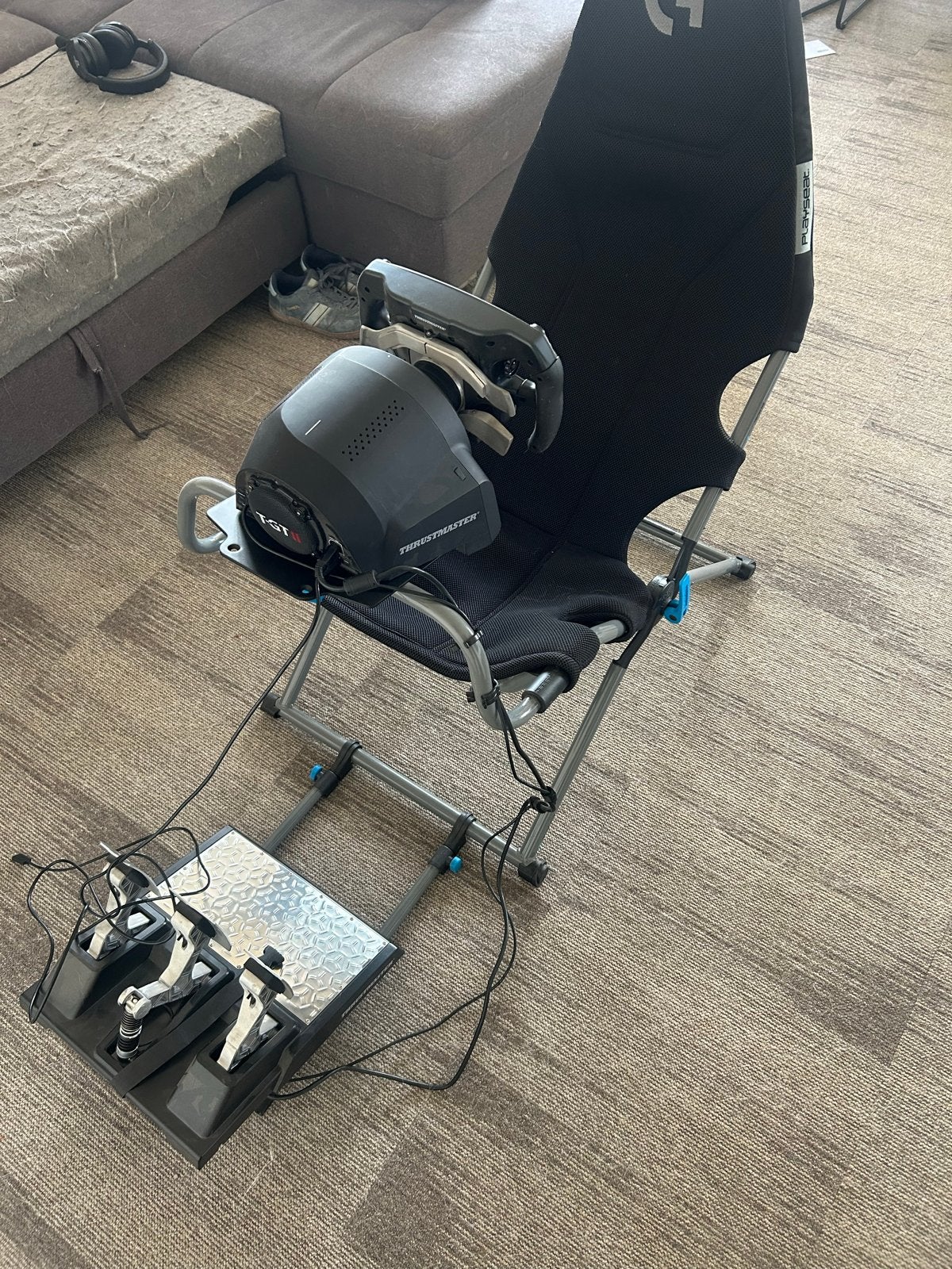 Thrustmaster T-GT II Sim Racing Set + Ferrari Formula Stuur, Ophalen, Overige merken, Gebruikt