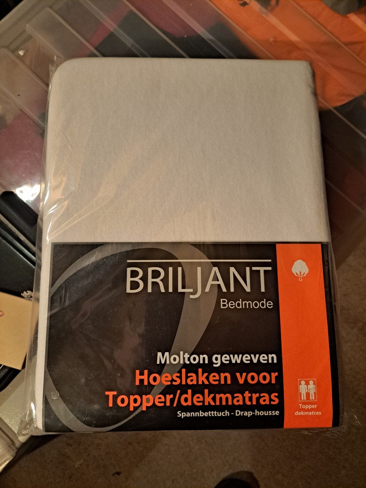 Nieuw in verpakking, molton geweven hoeslaken voor topper, Ophalen