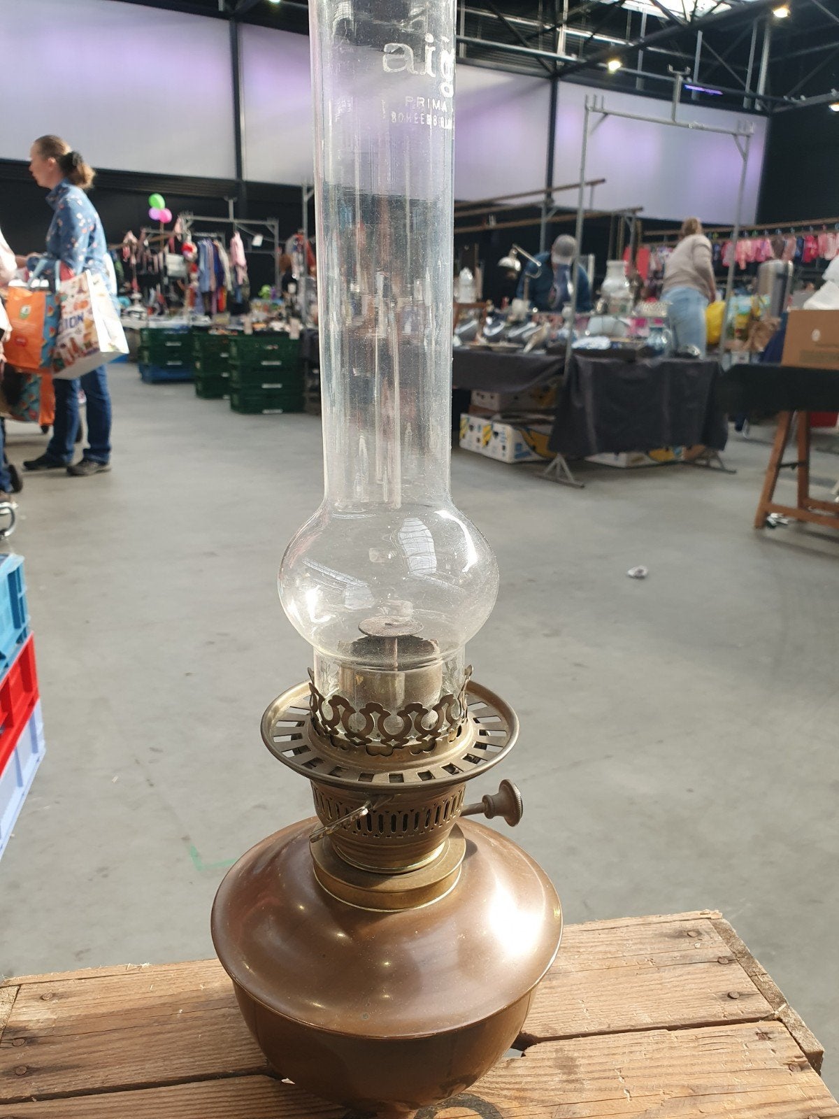 antieke lamp, Ophalen