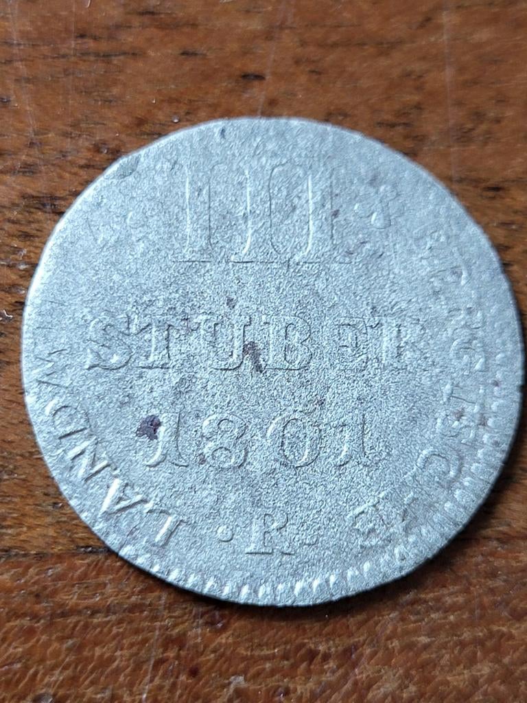 3 Stuber 1801 - Zeldzame historische munt, Postzegels en Munten, Munten | Nederland, Ophalen of Verzenden, Vóór koninkrijk, Overige waardes