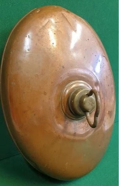 Antieke Koperen ovale Warmwaterkruik 1920 beddenkruik, Antiek en Kunst, Ophalen of Verzenden