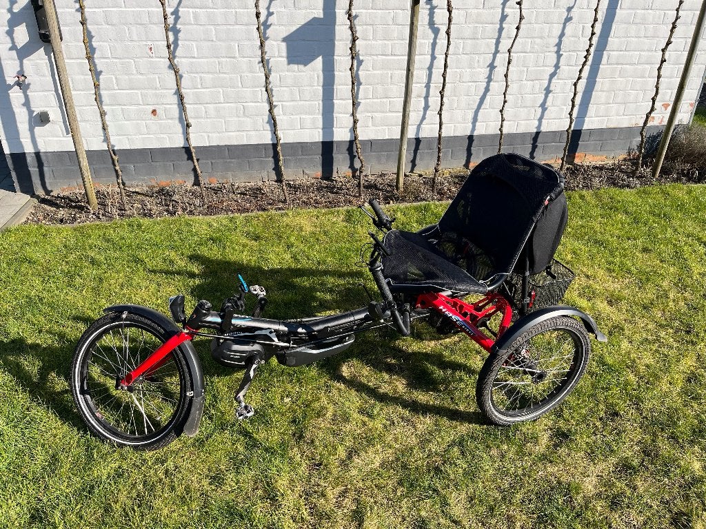 Hase Trigo E-trike - rijbereik 150 km - radical design tas, Ophalen, Gebruikt, Schijfrem, Hase