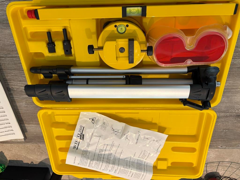 Wisvo Tools Profi Laserwaterpas set met statief, Doe-het-zelf en Verbouw, Ophalen, Nieuw