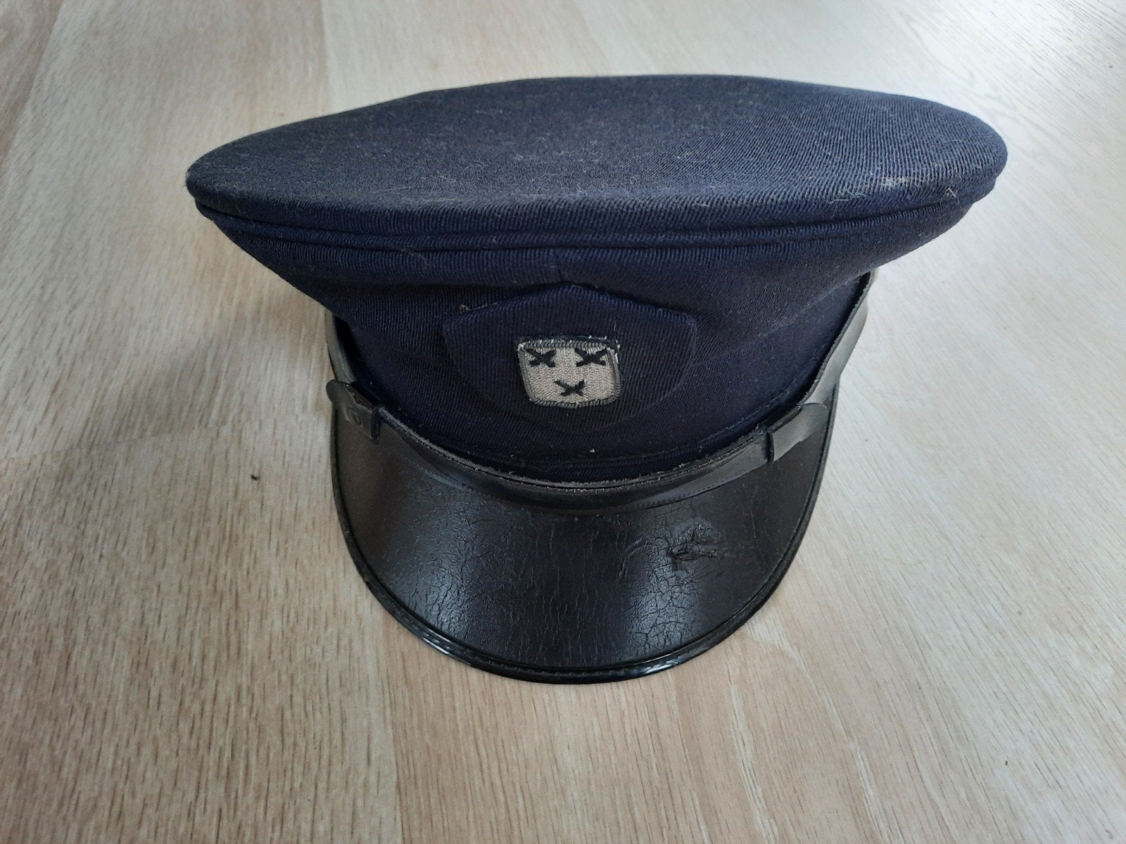 Vintage Politiepet Amsterdam - Handgemaakt Uniform Onderdeel, Ophalen of Verzenden, Gebruikt