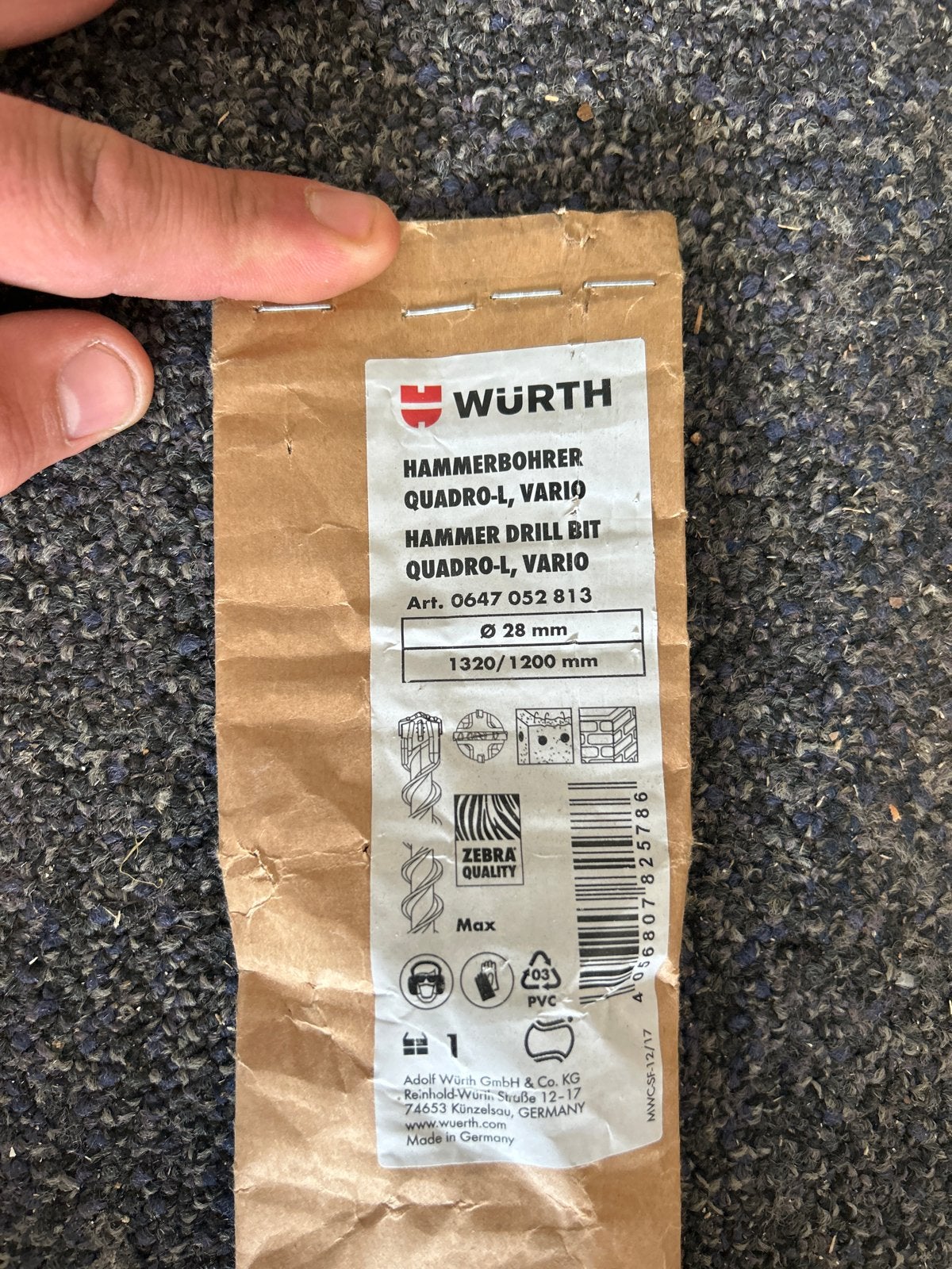 Wurth Hamerboor Quadro-L Vario Ø 28 mm 1320/1200 mm, Ophalen of Verzenden, Nieuw, Boor- en/of Breekhamer