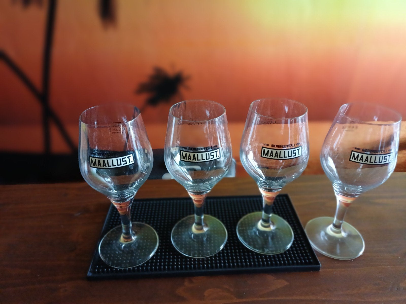 Maallust bierglazen - Set van 4, Ophalen of Verzenden, Gebruikt, Glas