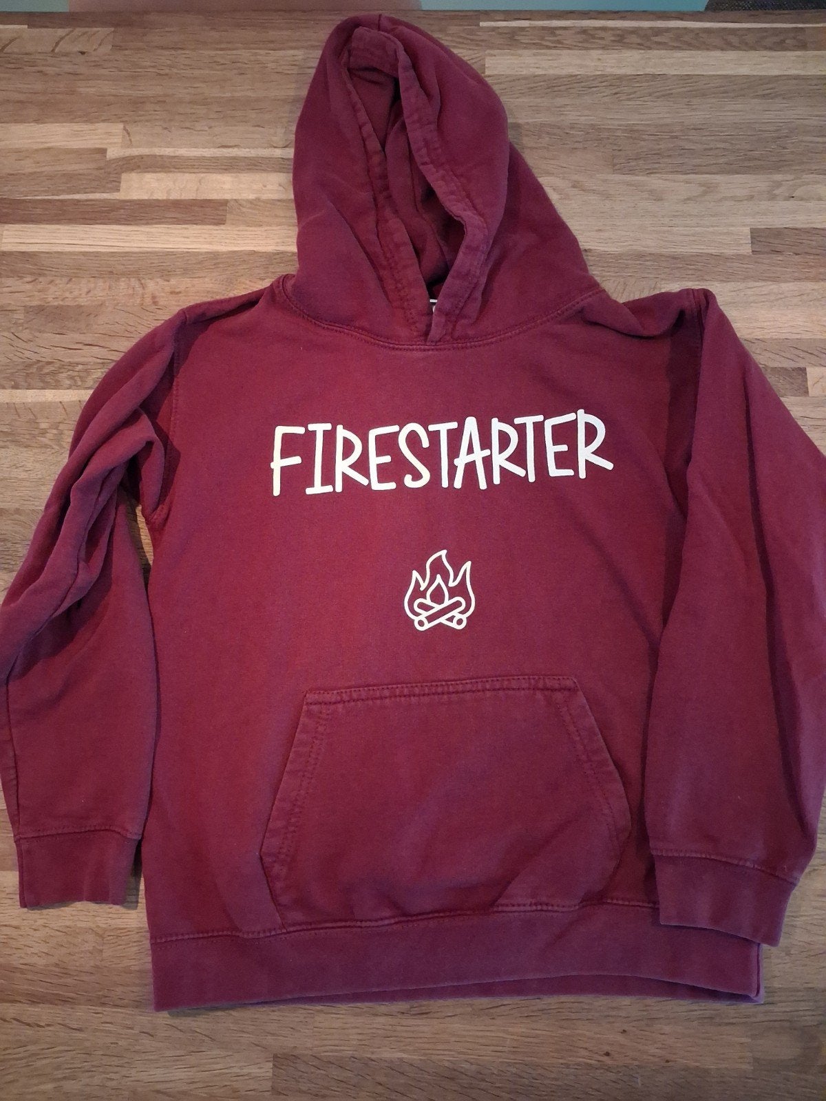 Bordeauxrode scouting hoodie trui  maat 146/152, Ophalen, Gebruikt, Kleding