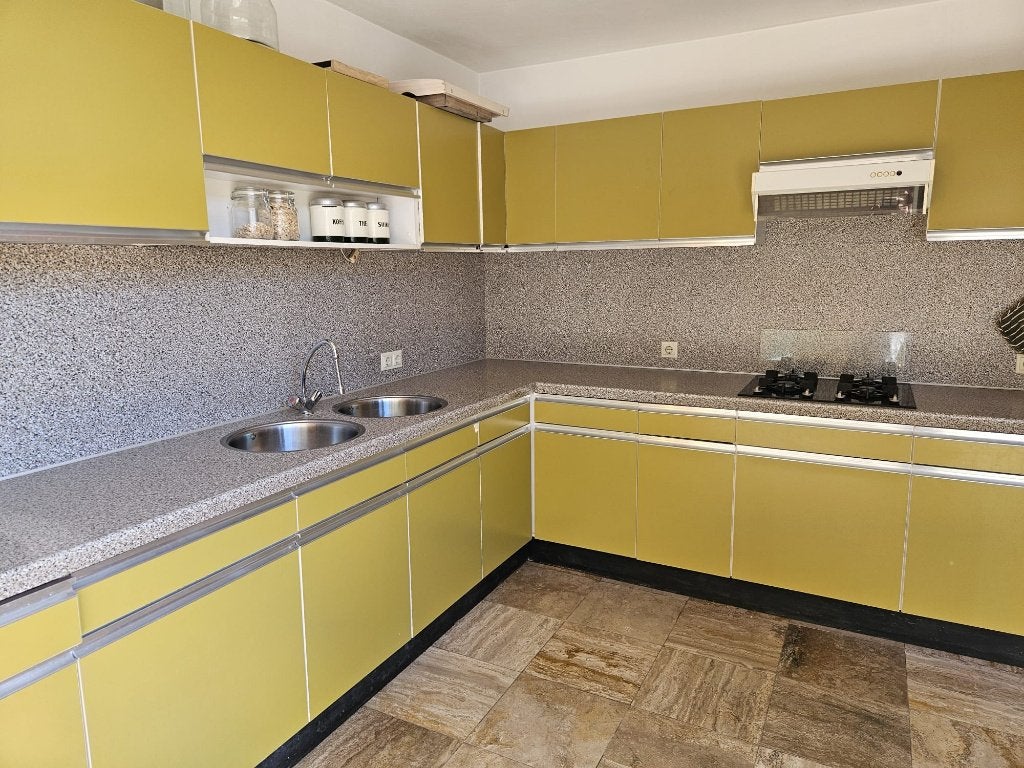 Retro keuken 1976 mosterd geel/groen hoekkeuken vintage, Ophalen, Gebruikt, Geel, Hoekkeuken
