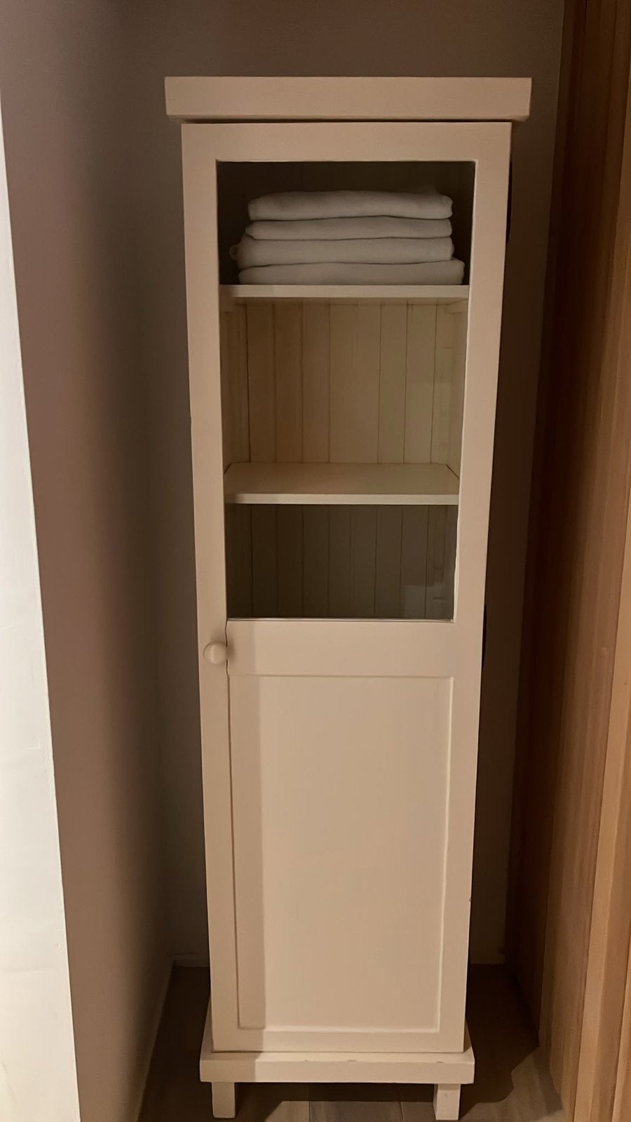 Smalle linnenkast/vitrinekast - 54x192x50 cm, Ophalen, Gebruikt