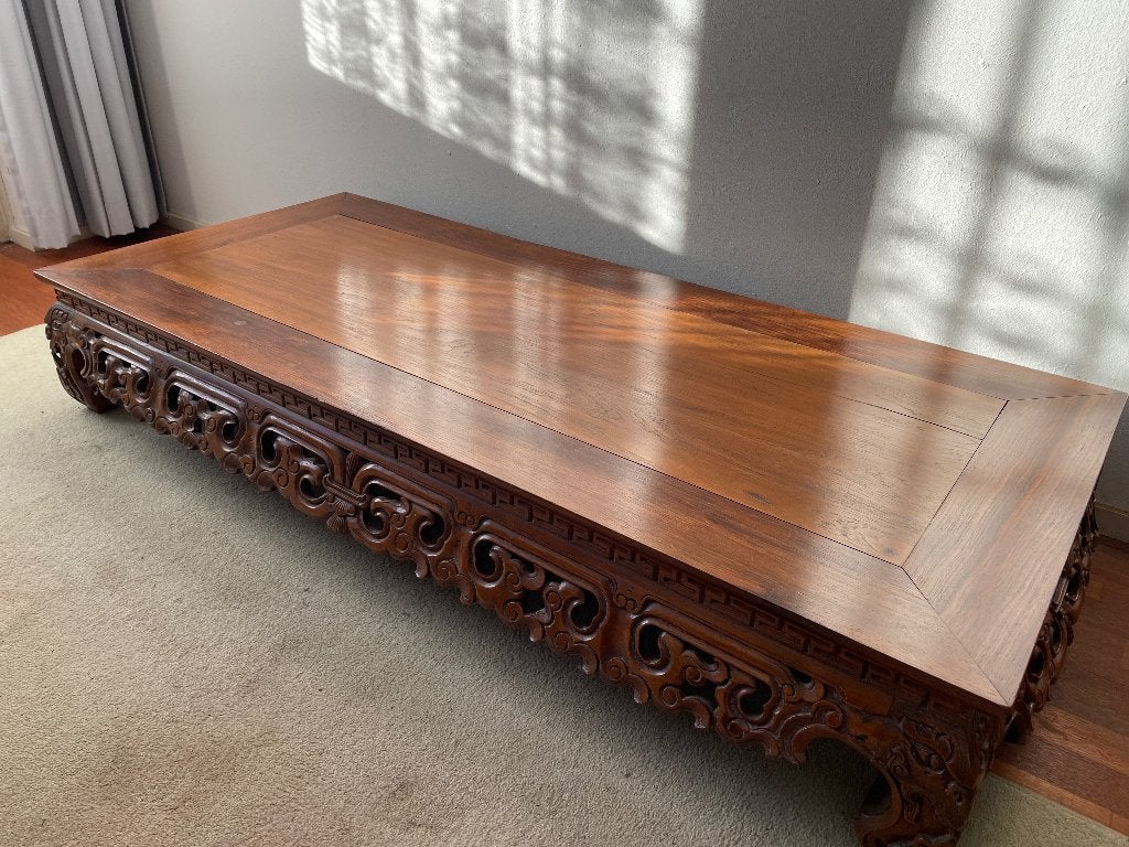 Opiumtafel - salontafel houtsnijwerk Chinees, Ophalen, Overige materialen, Gebruikt, 50 tot 100 cm