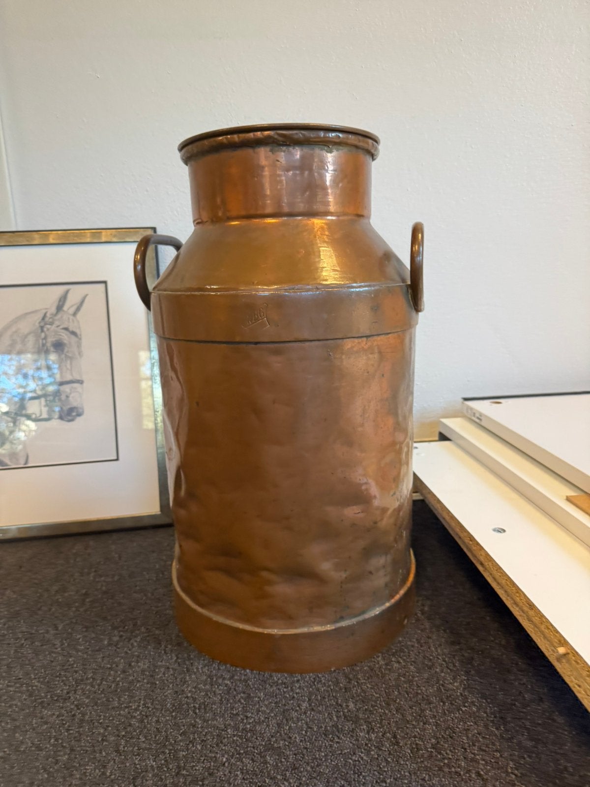 Grote oude koperen melkbus 55 cm – antiek brocante, Ophalen of Verzenden, Zo goed als nieuw, Overige materialen