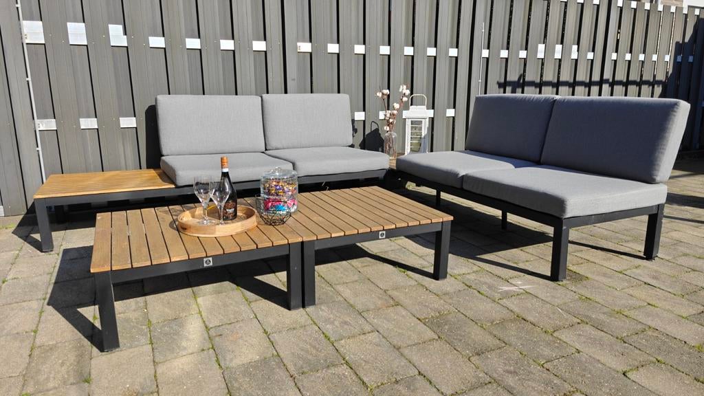 Le Sud Tuinmeubel Set - Loungeset met Houten Details, Tuin en Terras, Ophalen, 4 zitplaatsen, Gebruikt, Bank