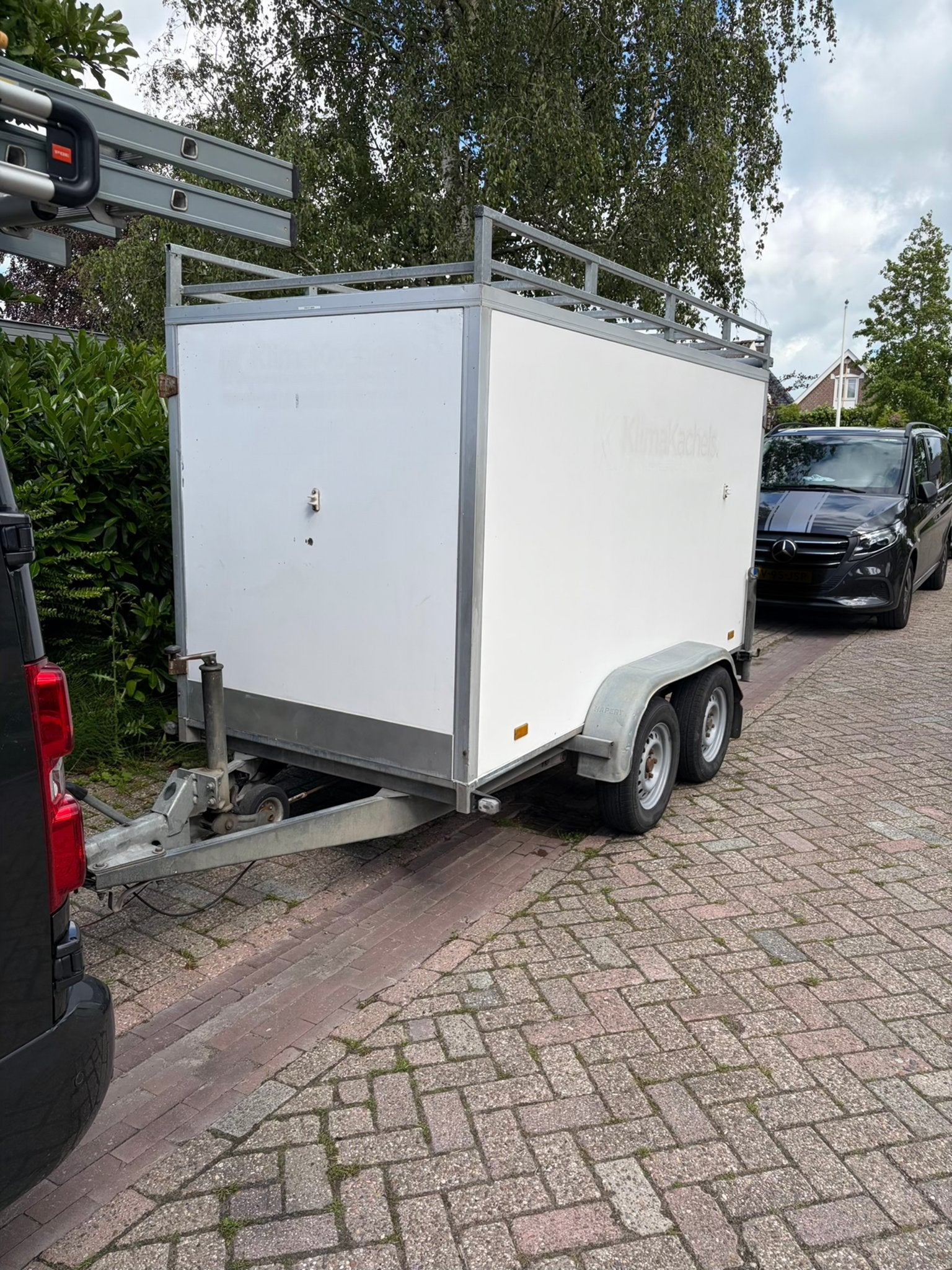 Gesloten hapert aanhangwagen met imperiaal, Auto diversen, Aanhangers en Bagagewagens, Ophalen, Gebruikt