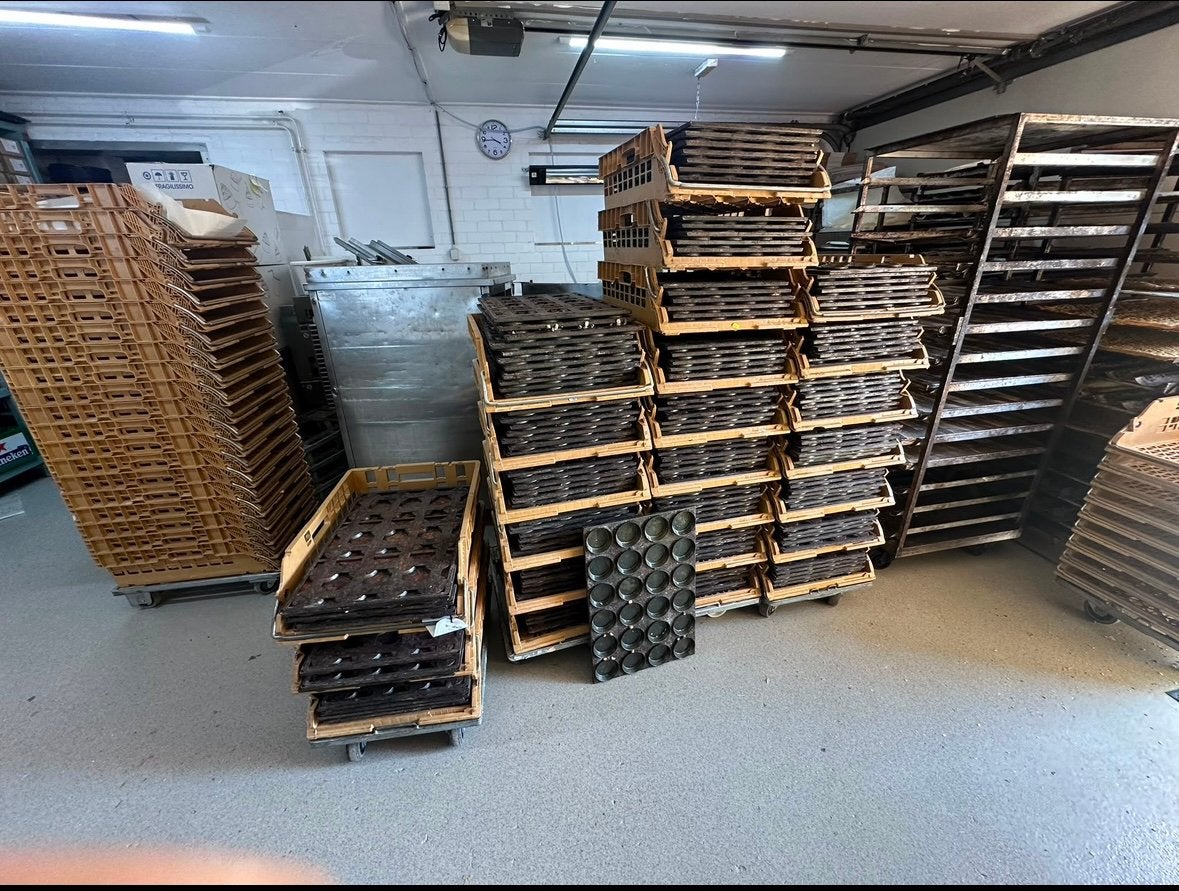 bakplaten voor mini-vlaaitjes/cakejes, Ophalen