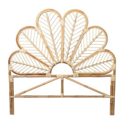 Lotus rotan hoofdbord 140 cm, Ophalen, Tweepersoons, 140 cm, Zo goed als nieuw
