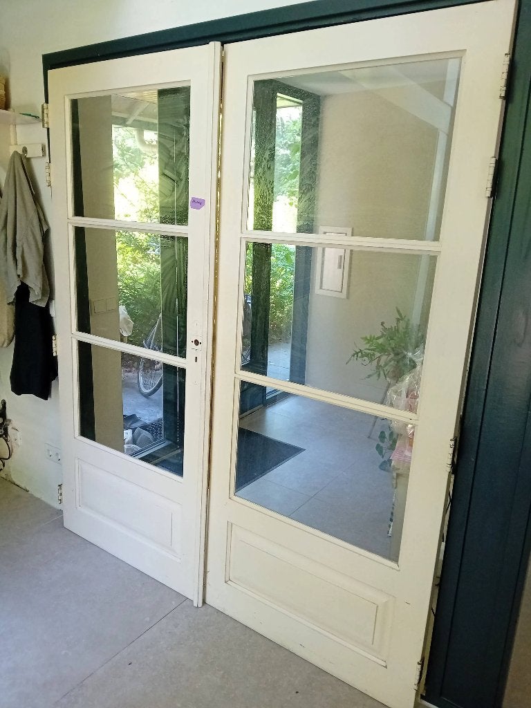 Openslaande deuren hardhout, Ophalen, Gebruikt, 120 cm of meer, Binnendeur