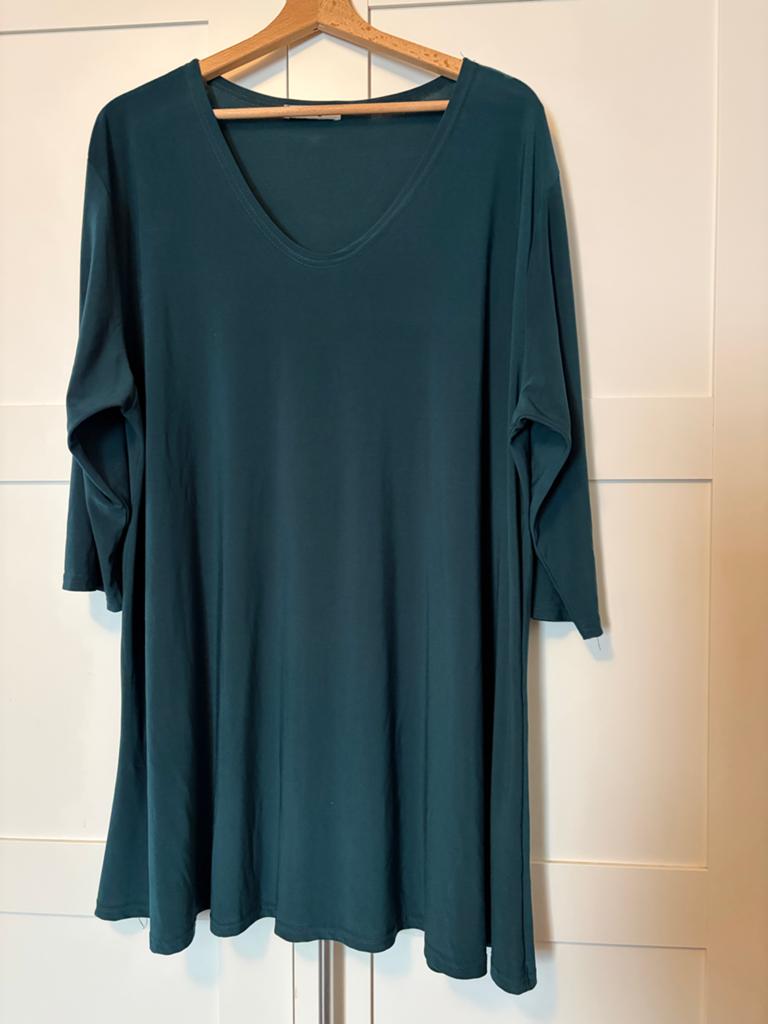 Magna tuniek flessengroen travelstof maat 52/54, Ophalen of Verzenden, Zo goed als nieuw, Groen, Blouse of Tuniek