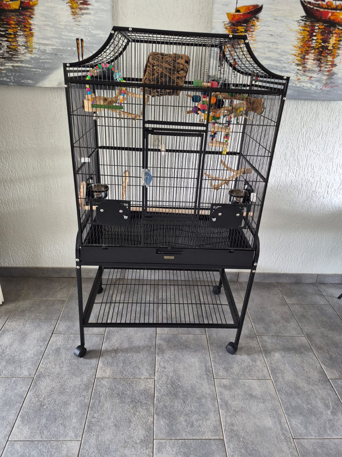 Groot Vogelhok , voliere , vogelkooi, Dieren en Toebehoren, Ophalen, Zo goed als nieuw, Hout, Vogelkooi