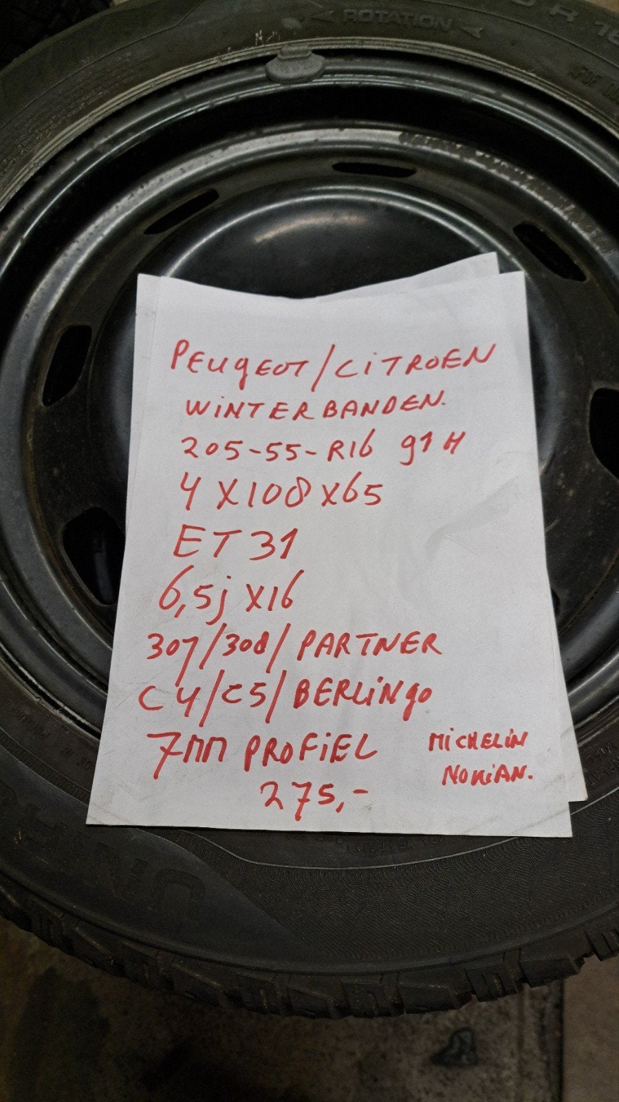 Peugeot Citroen winterbanden 205 55 16, Gebruikt, 16 inch, Personenwagen, Ophalen