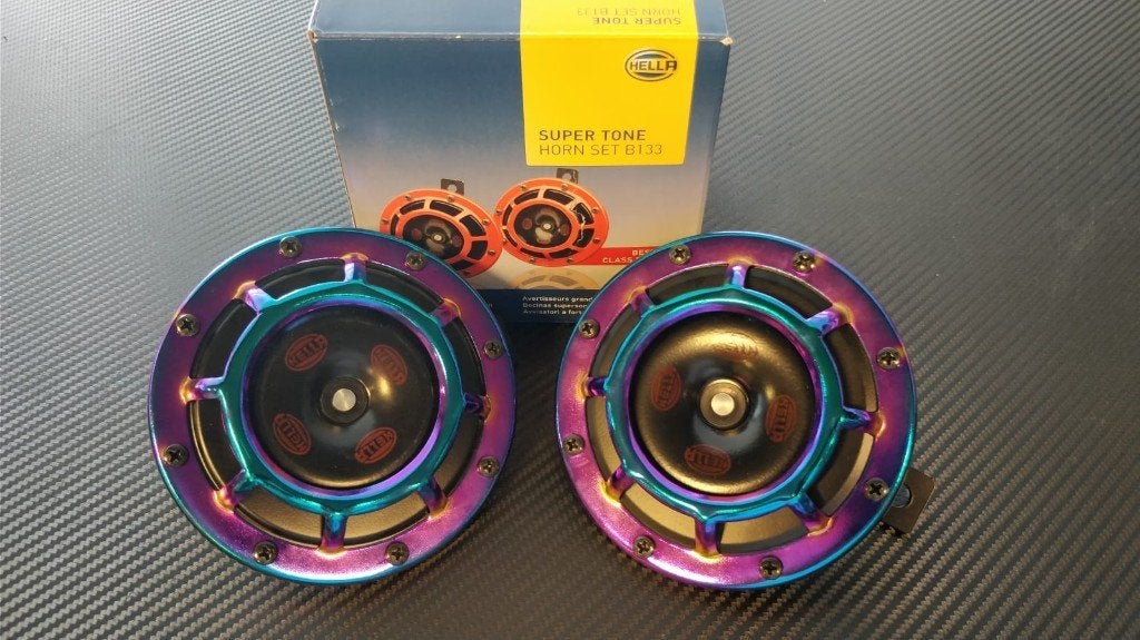 Hella Supertone 118db Claxon set (neochrome regenboog), Ophalen of Verzenden