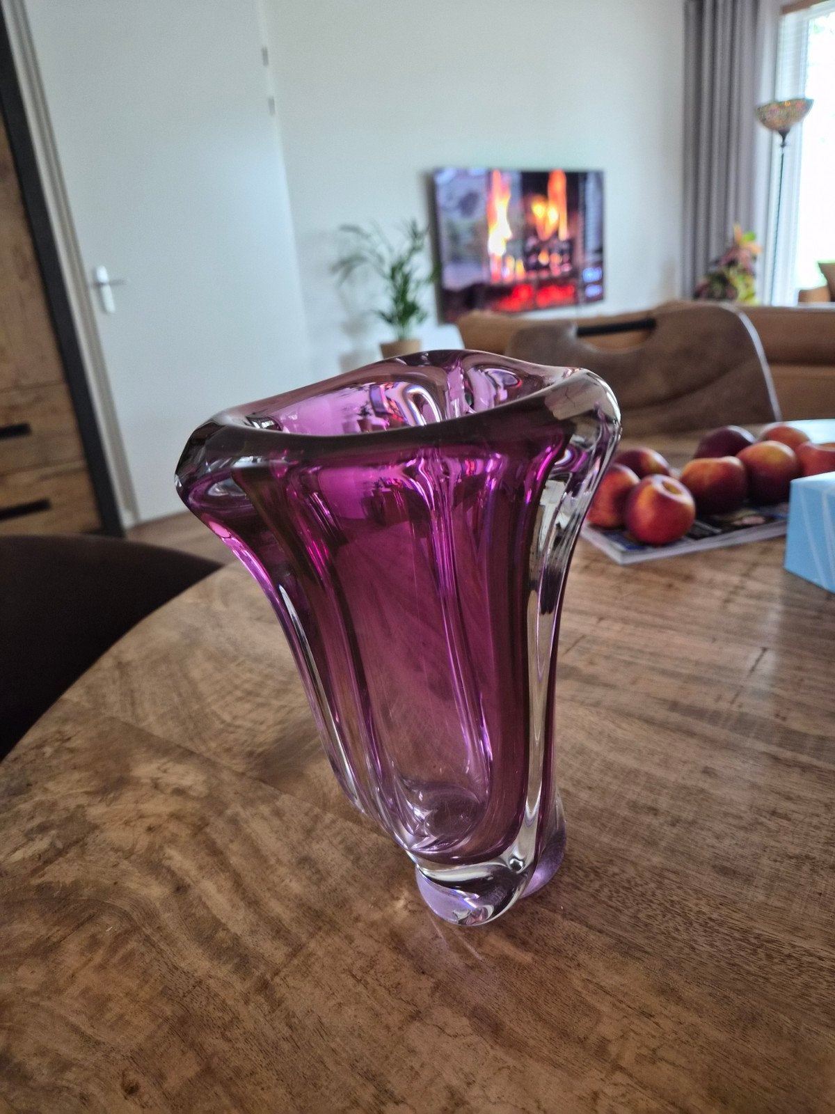 Val Saint Lambert Vaas 20 cm hoog kristal, Antiek en Kunst, Ophalen of Verzenden