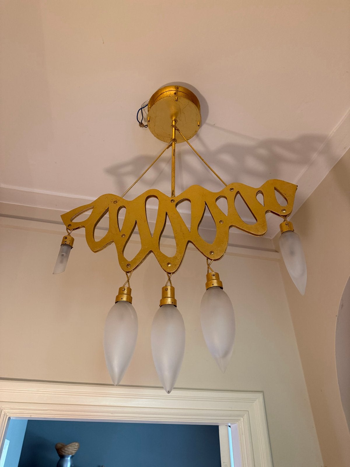 Sierlijke Italiaanse designlamp met Murano-glas, Ophalen, Gebruikt, Glas