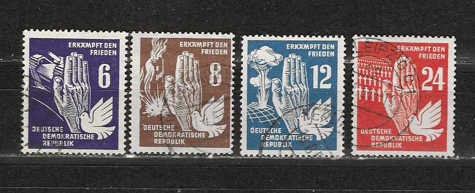 DDR 276-279, Ophalen of Verzenden, DDR, Gestempeld