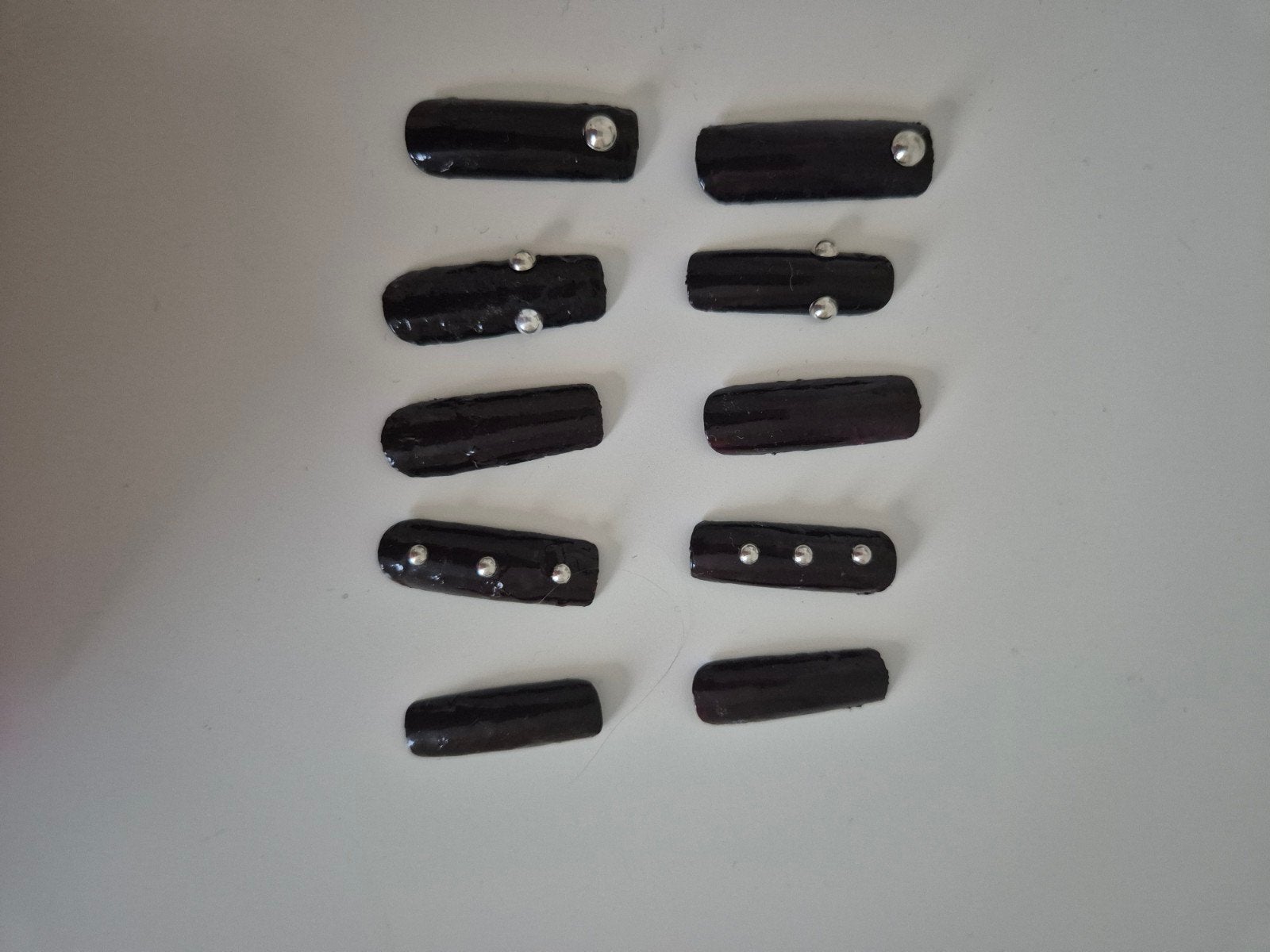 Wijnrode kunstnagels met strassteentjes, Ophalen of Verzenden, Gebruikt