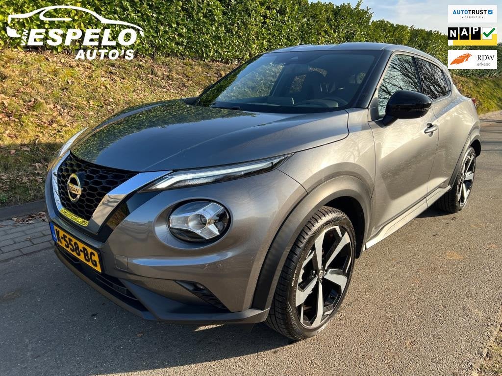 Nissan Juke 1.0 DIG-T Tekna AUTOMAAT met 54.039 Km NAP, Afn, Auto's, Nissan, Bedrijf, Te koop, Juke, 360° camera, ABS, Airbags